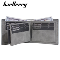 Dompet Pria BAELLERRY 2025 High-End, Minimalis Horizontal, Slot Kartu Banyak, Model Baru, PU Pendek Matte, Penjepit Uang untuk Pria