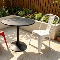 Table de jardin en métal massif résistant aux intempéries, idéale pour l'extérieur, en fer plein, robuste et durable – Offre spéciale