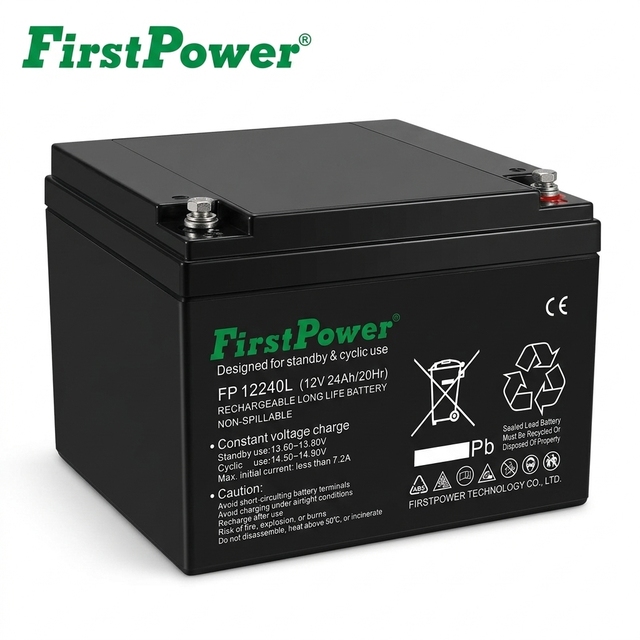 FirstPower FP12240L 12V24Ah VRLA Lead Acid Battery Long Life For UPS Solar Storage Emergency Power Supply