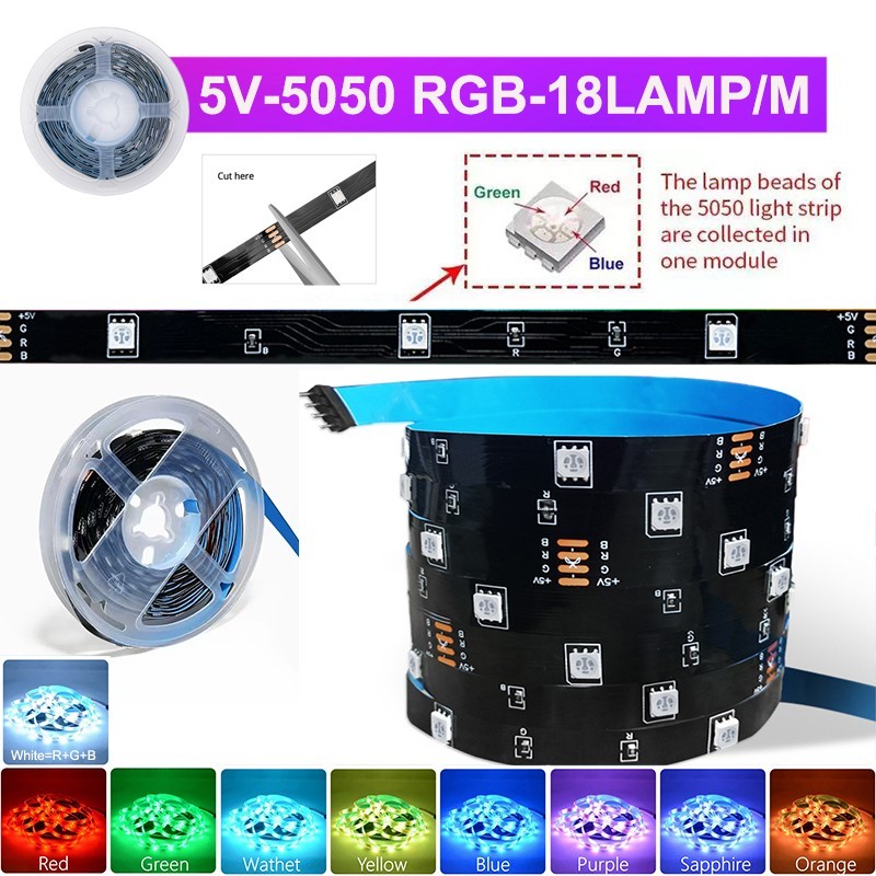 USB 5V RGB SMD5050 Smart LED Strip Light Strings with for App/Remote Control Dimmable IP20 Indoor Bedroom/Wall Decoration · image 2