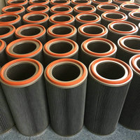 Nouvel élément filtrant d'air en polyester pour vente en gros, haute efficacité de filtration, forme cylindrique, installation par le bas, pièce de rechange