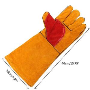 Guantes de soldadura con puños largos, guantes de trabajo de seguridad de cuero de vaca, guantes de cuero cosidos Kelvar - Product Image 2