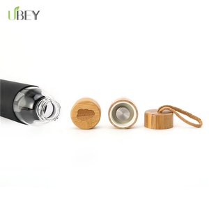 eco amigable voss en forma de borosilicato botella de agua de vidrio con funda de silicona <span class=keywords><strong>y</strong></span> la tapa de Bambú - Product Image 4