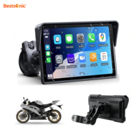 Sistema de conducción inteligente para motocicleta Bestsonic de 5'' con Carplay y Android Auto, pantalla impermeable para motocicleta con soporte antirrobo