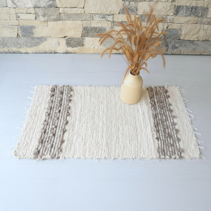 Bohemian Cotton Mini Rug Home Decor farmhouse Traditional Rectangle Rug Handwoven Cotton Rug 60x110 cm Home Decor Table Mat - Product Image 1