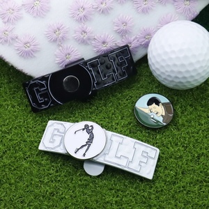 Factory Supply OEM ODM Magnetic Ball Mark Metal Enamel Mark Golf Ball Marker <b>Hat</b> Clip - Product Image 1