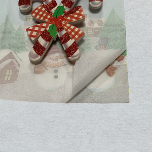 Serviettes de table à motif de figurines de <span class=keywords><strong>pain</strong></span> <span class=keywords><strong>d</strong></span>'<span class=keywords><strong>épice</strong></span>s pleine page, série de Noël 33*33, idéales pour les occasions de célébration - Product Image 3