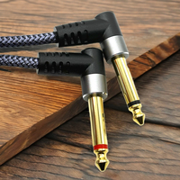 Jack 3.5mm à 6.35mm adaptateur câble Audio stéréo mâle à 90 degrés double 1/4 Mono TS mâle Angle droit Y câble Audio pour iPhone
