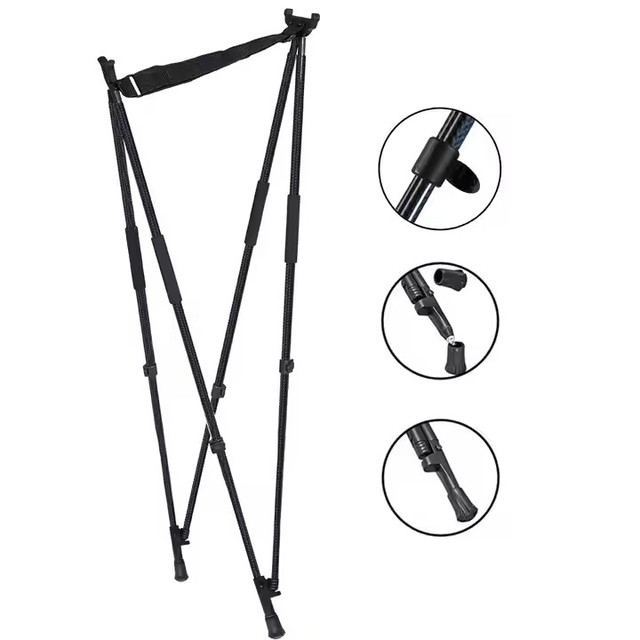 Adjustable Aluminum Telescopic 4-Legged Gun Shooting Stick Hunting Accessories Rack