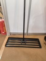 Râteau à gazon à roulettes en acier renforcé avec 0 dents, outil de nivellement pour jardinage DIY, support OEM