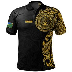 เสื้อโปโลสีธงลายเกาะโซโลมอนเสื้อโปโลมีลายแบบดั้งเดิมสำหรับผู้ชายเสื้อคอปกแขนสั้นแห้งเร็ว - Product Image 2