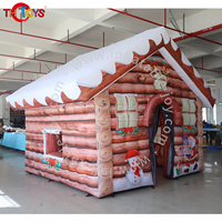 Decoración gigante inflable Navidad Santa tienda impermeable fácil configuración al aire libre