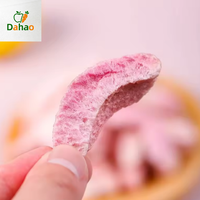 Pépites de pêche rose lyophilisées en vrac, fruits secs croustillants, pêche lyophilisée pour la décoration de gâteaux et de desserts