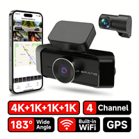 Caméra embarquée OEM 360° Fisheye 4 canaux 4K avant arrière gauche droite avec écran 3,39 pouces, WiFi, GPS et surveillance de stationnement 24h/24
