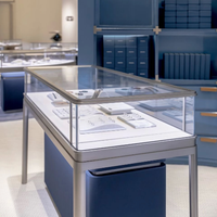 Vitrine de comptoir en verre antique européenne haut de gamme avec éclairage LED pour bijouterie et mobilier de vente au détail pour centre commercial