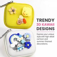 Estuche de Viaje Mini Protector a Prueba de Golpes con Lindas Decoraciones de Silicona, Bolsa Organizadora Versátil para Cables de Datos y Accesorios