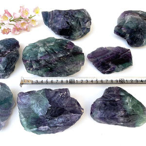 Batu Kristal Fluorit Mentah Alami Grosir, Spesimen Mineral Batu Fluorit Pelangi Kasar - Product Image 4