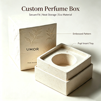 Boîte cadeau de parfum en deux parties avec insert en pulpe, logo personnalisé OEM - Fabricant d'emballages rigides écologiques de luxe avec gaufrage