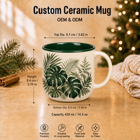 Vente en gros d'usine, tasse en céramique à large ouverture de 14,5 oz, grande capacité, tasse à café pour le thé au lait