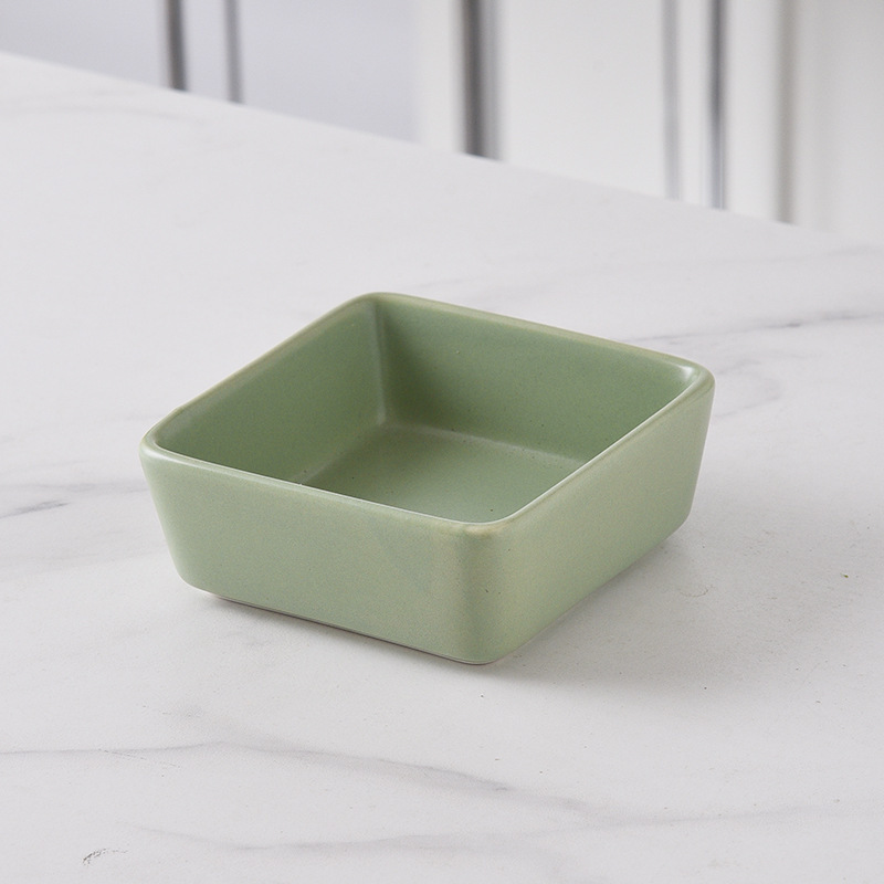 จานสี่เหลี่ยมเล็ก สีเขียวมัทฉะ