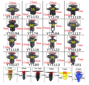 650pcs Fasteners for Automotive Parts 22 Kinds Assorted Car Bumper Fender Retainer <strong>Trim</strong> <strong>Clips</strong> Moulding Fixing Fastener <strong>Clips</strong> - Product Image 5