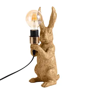 Decorative Lights And Lamps Gift Living Room Decorative Cute Creative Desk Light Modern Gold Table Lamp Resin Rabbit Animal Lamp