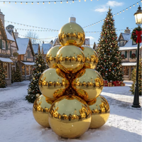 Boule miroir gonflable personnalisée pour Noël, ballon disco métallique brillant, sphère géante flottante en PVC, décoration d'événements, vente en gros