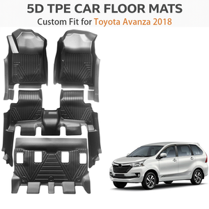 พรมปูพื้นรถยนต์ TPE แบบสั่งทำพิเศษสำหรับ Toyota Avanza ปี 2018 |   แผ่นรองพื้นกันน้ำทุกสภาพอากาศ ชุดเต็ม ของแท้จากโรงงาน - Product Image 2