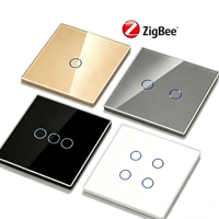 Interrupteur intelligent Bingoelec Tuya Zigbee 1000W avec panneau tactile en verre trempé et télécommande, nécessitant un fil neutre