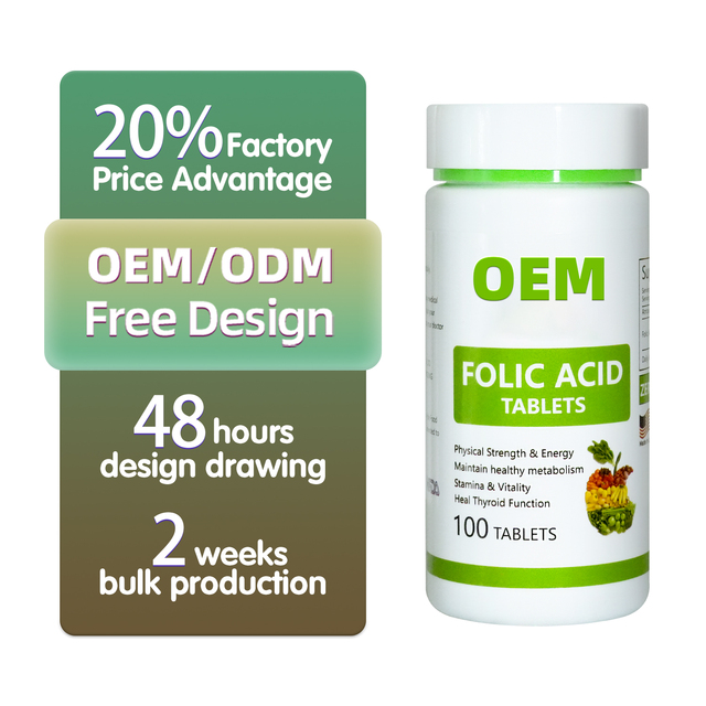 OEM Private Label Service Enhances Metabolism Folic Acid Tablets Bone Strength Healthcare Chewable Tablet Nutrient Support
