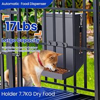 Distributeur automatique de nourriture pour chien, cage suspendue, distributeur de nourriture pour animaux de compagnie suspendu, 15 lb, pour les races de grande taille