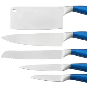 Stainless steel 5 buah pisau koki dapur pisau buah kombinasi