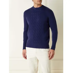 Luxury European Embellished Custom Fleece Mens Jacquard Woven Knitting Machine Sweater