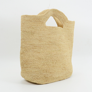 <strong>Small</strong> <strong>Raffia</strong> Straw Tote <strong>Bag</strong> with Open Closure for Summer and Spring - Product Image 2