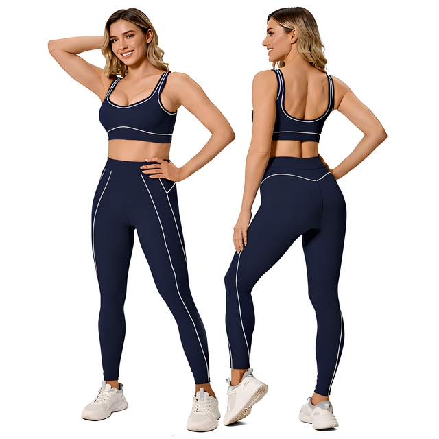 Solid Eco-Friendly Fabric Slimming High-Waist Plus Size Yoga Set Women Front Logo Tight-Fitting Four-Way Fitness & Yoga Wear