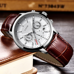 <span class=keywords><strong>Montre</strong></span> LIGE LG9866 en cuir marron avec 3 sous-cadrans pour <span class=keywords><strong>homme</strong></span>, chronographe analogique à quartz, étanche, lumineuse, <span class=keywords><strong>montre</strong></span>-bracelet de créateur pour <span class=keywords><strong>homme</strong></span> + boîte - Product Image 4