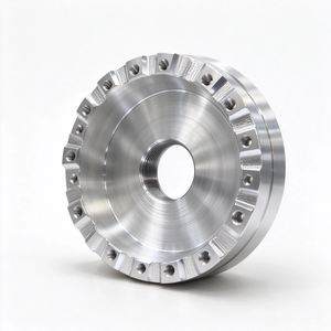 Boîtier de moyeu dentelé en aluminium sur mesure CNC 5 axes, moyeu à bride à haute tolérance avec alésage fileté pour pièces d'outillage mécanique - Product Image 1