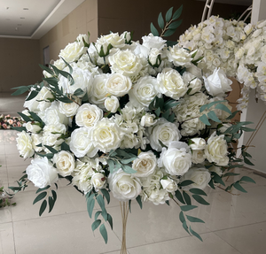 Bolas <span class=keywords><strong>artificiales</strong></span> <span class=keywords><strong>de</strong></span> rosas blancas y rojas para boda, centro <span class=keywords><strong>de</strong></span> mesa hecho a mano, Y-I003 OEM - Product Image 2