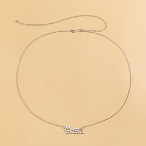 カスタムジオメトリックレトロレター「<span class=keywords><strong>ANGEL</strong></span>」ウエストチェーンセクシーファッションボディチェーンPVD金メッキジュエリーステンレススチールベリーチェーン - Product Image 4