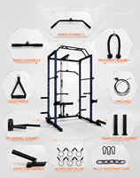 Rack de Squat Réglable pour la Maison, Machine Smith avec Barre de Musculation pour la Musculation, Cage de Squat Professionnelle en Gros