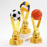 Premios personalizados Fútbol Voleibol Baloncesto Resina Trofeo Copa Resina Escultura Premios Placa Medalla de fútbol
