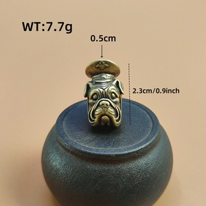 Messing Retro Hundekopf Statue Messer DIY Regenschirm Seil Drop Messer Metall Handwerk - Product Image 3