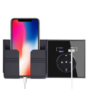 1/2/3/4 갱 1/2 방법 벽 빛 스위치 대형 조리개 LED 백라이트 유리 패널 블랙 - Product Image 5