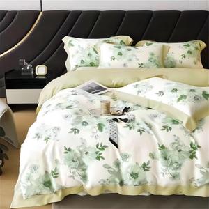 Parure <span class=keywords><strong>de</strong></span> lit en lyocell imprimé 300T, douce pour la peau, pour dormir nu, fraîcheur printemps-été, draps en soie - Product Image 2