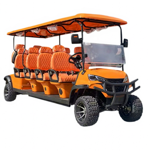 Voiturette de golf électrique rose à batterie lithium, 4 roues, 6 places, zéro émission, avec toit de type Club Car - Chariot de tourisme motorisé - Product Image 1