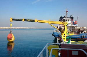 עגורן סיפון להעמסה ופריקה של מטען בספינה, 1.5 טון, 3 טון, 3.5 טון, זרוע טלסקופית 12 מטר, 15 מטר, עגורן ימי. - Product Image 2