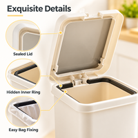 Poubelle à pédale en plastique grande capacité avec couvercle hermétique, mains libres, pour maison, cuisine, bureau - Vente en gros usine