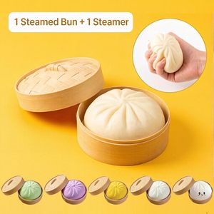 Popular Anti-Stress Stretchy Stuffed Steamed Dumplings Toy Small Steamed Bun <b>Squishy</b> Mochi Kit for Kids Stress Release Toy - Product Image 2