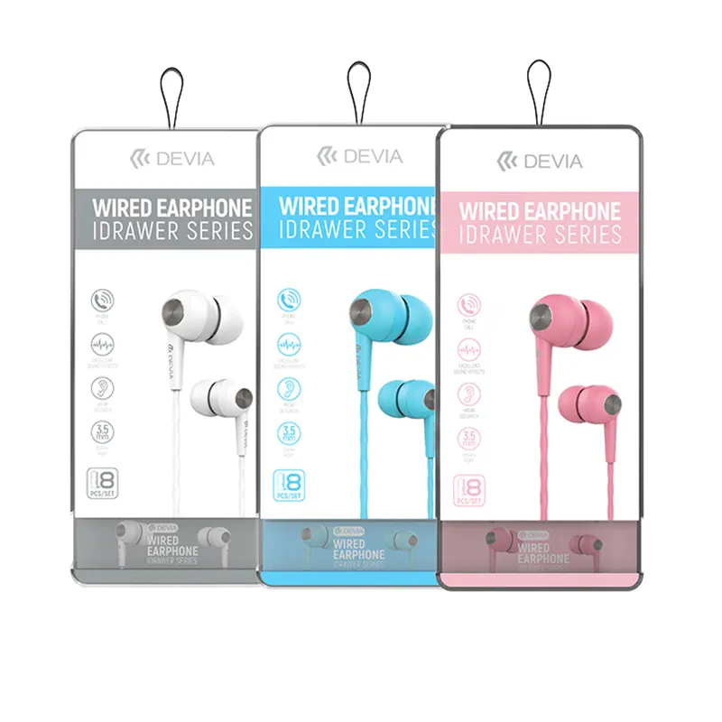 Devia 8 in 1 iş ucuz kulak 3.5mm konnektörler mini kulaklık kablolu telefon kulaklığı