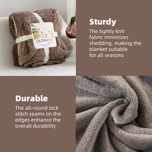 Sang trọng ấm cúng Fluffy bedure hạnh phúc ấm áp dày hai lớp Nap Sherpa sang trọng ném chăn đồng bằng leece tất cả các mùa bán buôn - Product Image 2